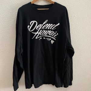 Defend Hawaii Long Sleeve Shirt Men's 2XL Hawaiian HI Aloha Islands Black